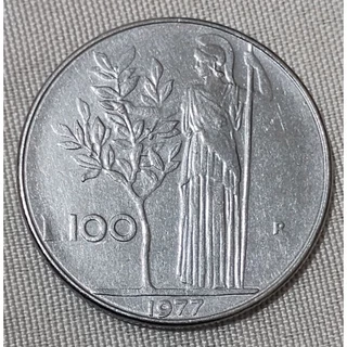 Moeda antiga 100 Liras 1977 Italia 🇮🇪