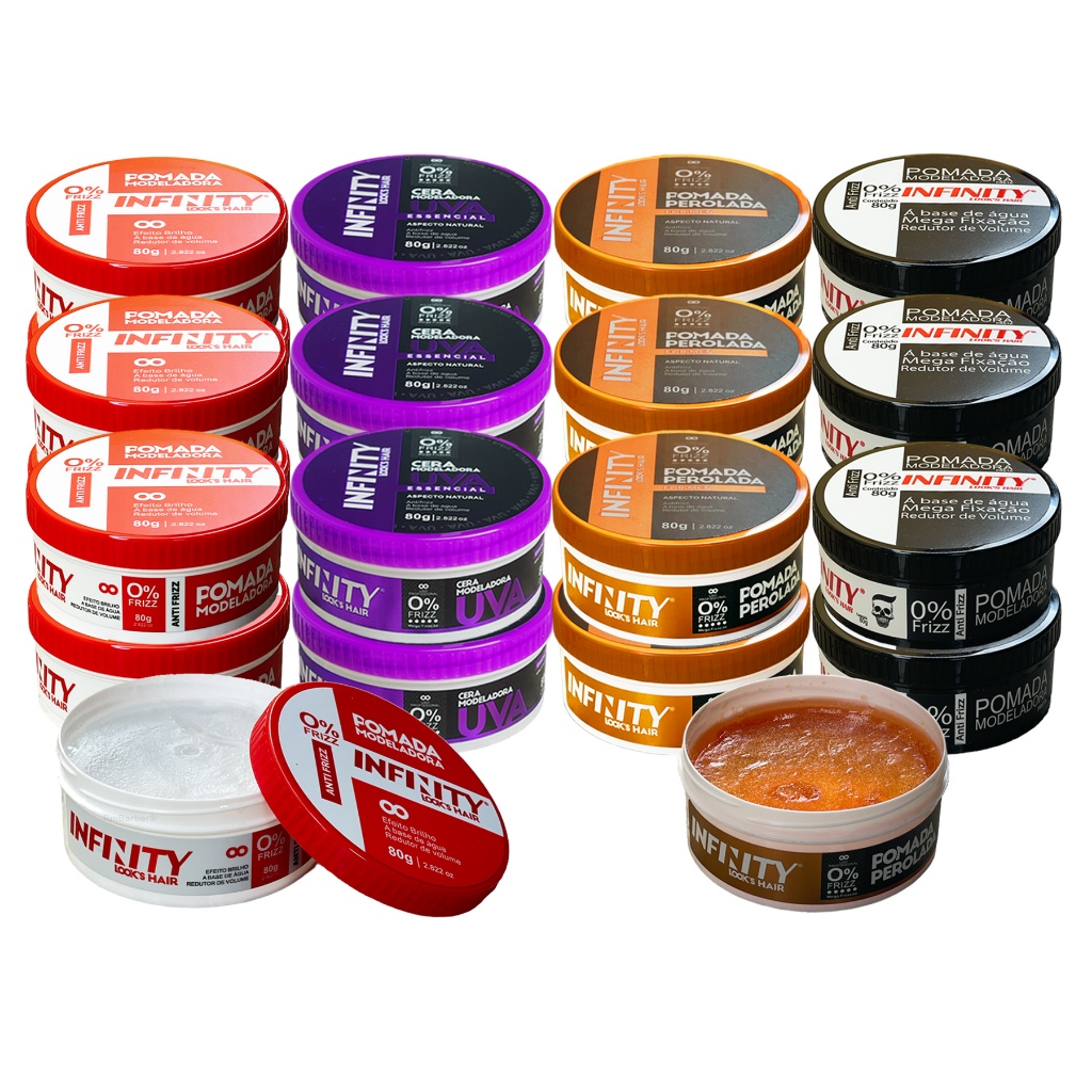 Pasta Infinity Look's Kit com 24 Modeladores 80g cada - Escolha ...