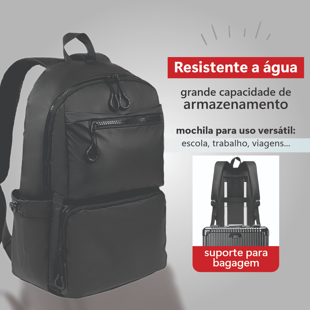 Mochila Notebook Escolar Executiva Masculina Feminina Bolsa Resistente Impermeável KMA0760-FS_HS