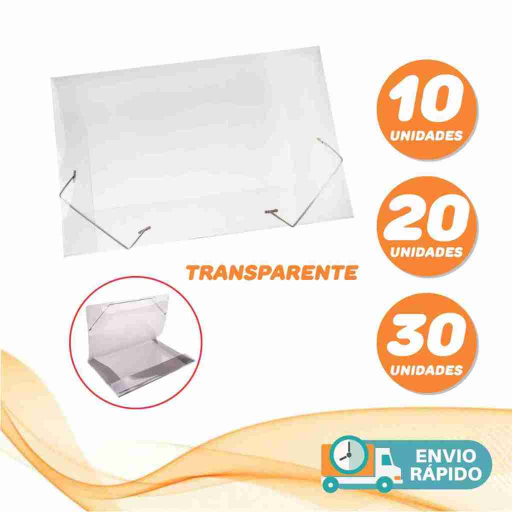 KIT Pastas Com Elástico Transparente Ofício A4 Fina | Shopee Brasil