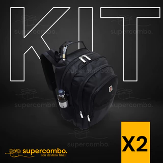 SuperCombo com 2 Mochila Reforçada Com Cabo de Aço e Impermeável Proteção Máxima para seu notebook
