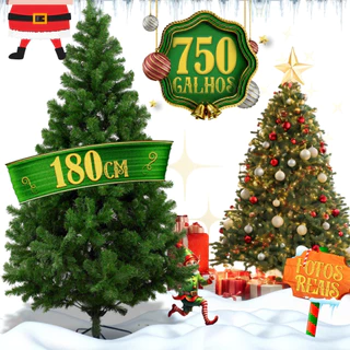 Arvore Natal Pinheiro Verde Premium Luxo 180cm 750 Galhos Cheia Decorada Enfeitada