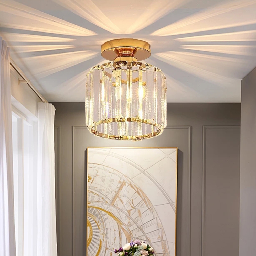 Lâmpada LED moderna para corredor com luminária de teto de cristal para corredor, varanda.