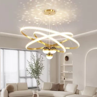220v（3 Cores Em 1 Luzes）Lustre Moderno Dourado Aplicabilidade Para Sala De Estar Bar De Jantar