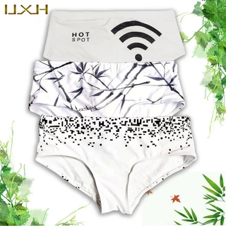 UXH Sungas Masculinas Cuecas Boxers Impressão De bambu Código QR Apertada Moda E Respirável 24153