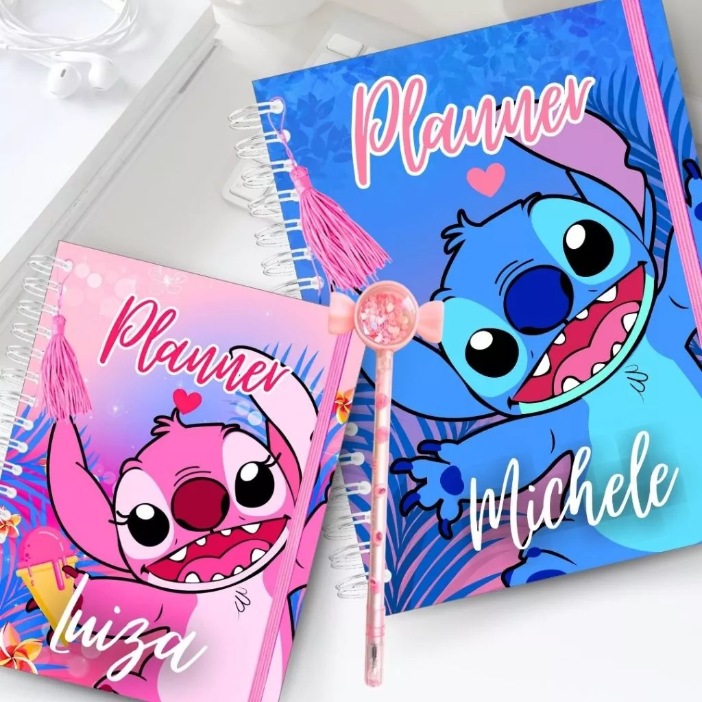 Agenda Planner Personalizada Stitch Feminina Anual 200pág- c Controle Financeiro Mensal Semanal Lilo