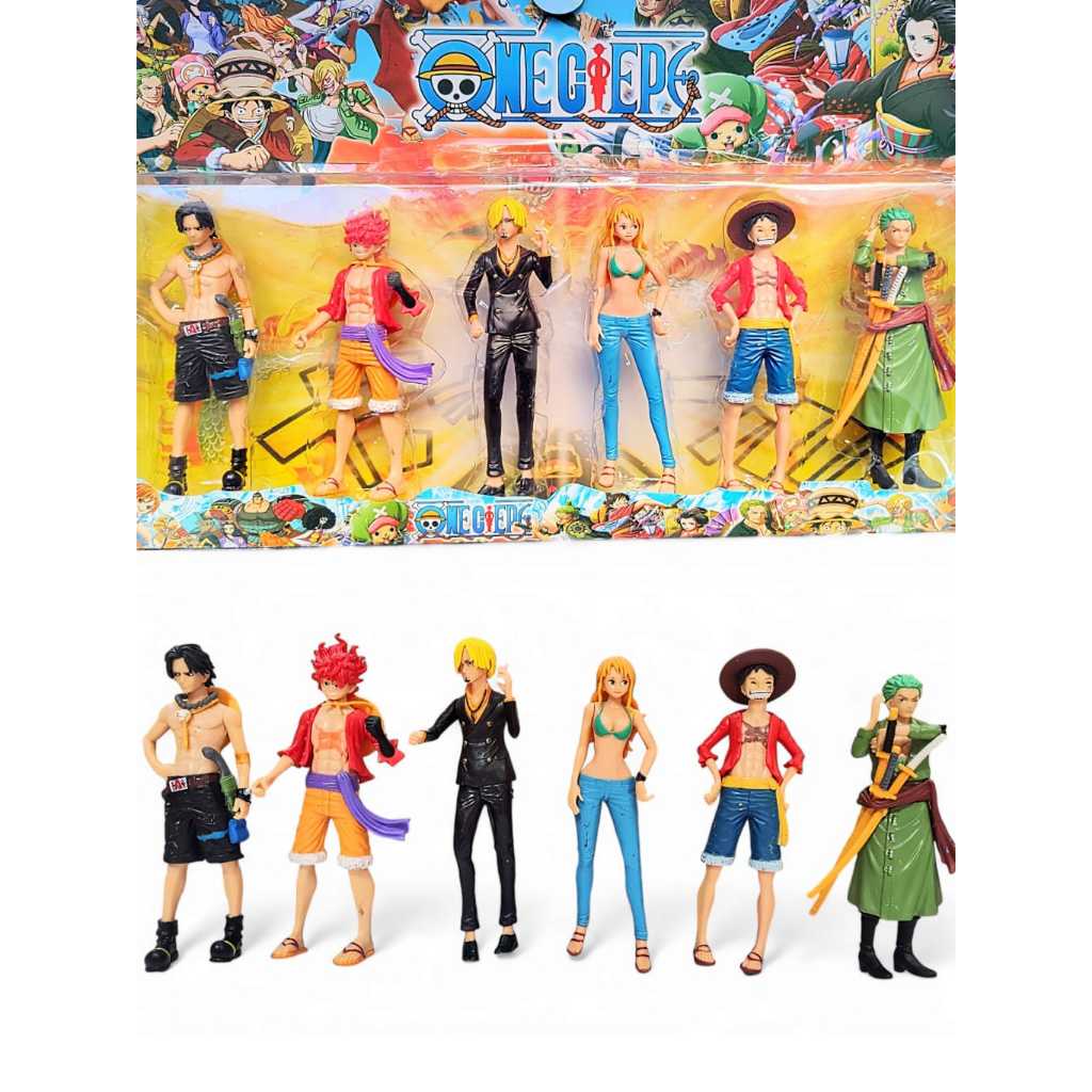 Kit C/6 Bonecos One Piece Articulados 16cm Luffy Zoro e Amigos em Pvc ...