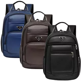 Mochila Bolsa de Couro Média Universitária Unissex Reforçada Com Cabo de Aço em Oferta na Shopee