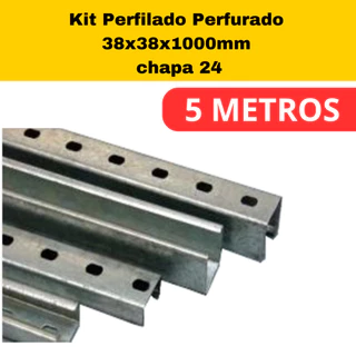 5 Metros Perfilado Perfurado 38x38X1000mm Chapa 24