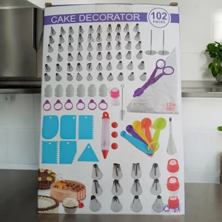 Kit Confeiteiro 102 peças com Bicos, Saco de Confeitar, Espátulas para Bolos e Tortas- C5435