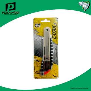 Estilete Metal 18mm EXFAK Reforçado Profissional Aço Forte