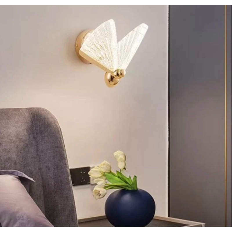 Arandela Borboleta Dourada Led Branco Quente, Branco Neutro e Branco Frio Lavabo Sala bivolt 110/200v