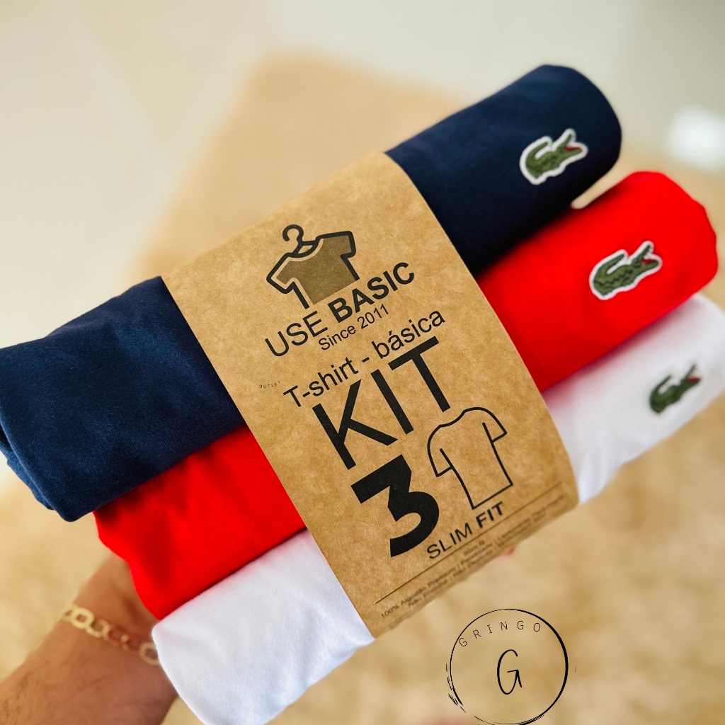 Kit 3 Camisas LCST Premium Algodao Camiseta fio30.1