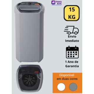 Máquina de Lavar 15kg tanquinho Semi-Automática Wanke Evolution Premium Lavagem por Agitação Com 4 programas Cinza