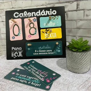 Calendário Permanente Com Frases Diversas Mesa Decorativo