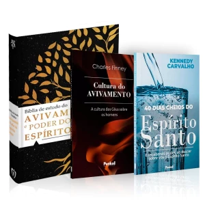 Kit Essência do Avivamento - Bíblia de Estudo Tematica + Livro Cultura do Avivamento + 40 Dias Cheios do Esp santo