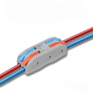 Kit 50 Peças Conector de Pressão Emenda Dupla Para Fios Conector Engate Rápido