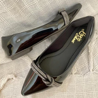 Sapatilha Feminino Bico Fino Verniz Brilho Love On Feet Shoes 34 Ao 40