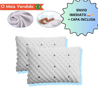 KIT 2 Travesseiro MAGNÉTICO ALTO Infravermelho Espuma Massageador Ortopedico Anatomico