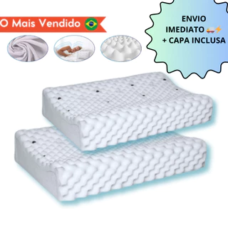 KIT 2 Travesseiro CERVICAL Ortopédico Pillow MAGNÉTICO Infravermelho Terapêutico Anti Ronco