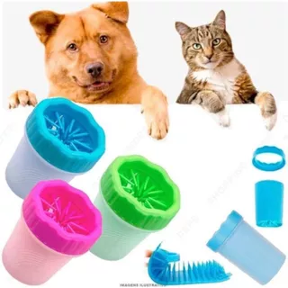 Kit 02 Unidades Limpa Patas Cachorro De Animais Em Silicone Pets Copo Limpador Banho Lava Pata Pet Cachorros Cão