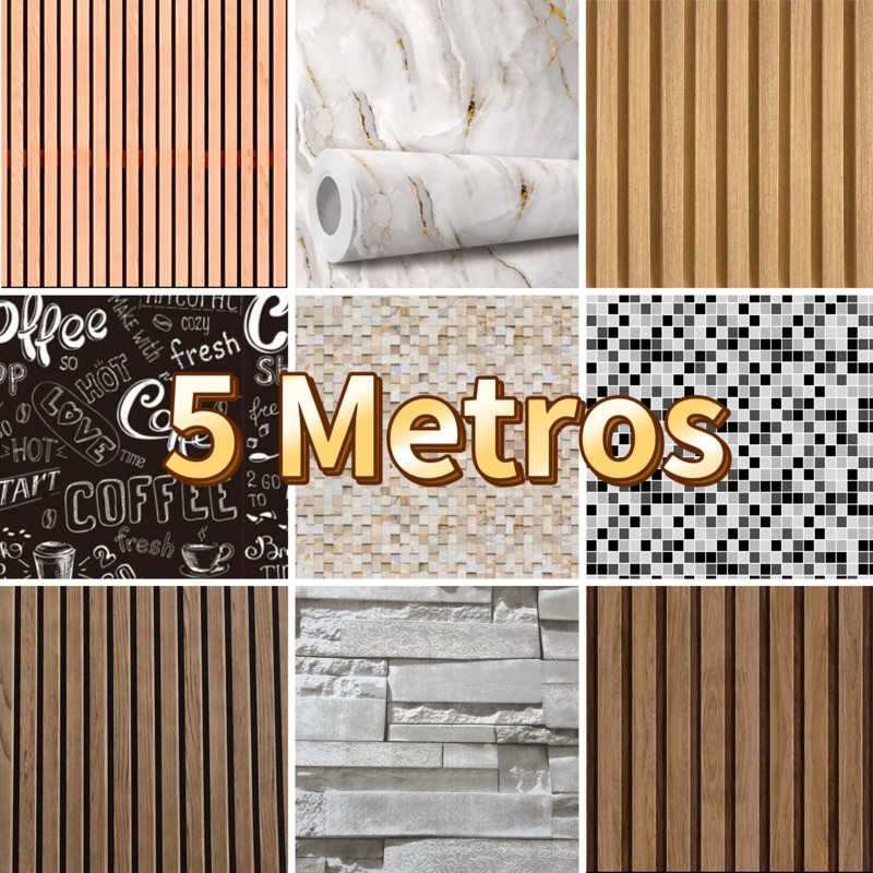 Papel De Parede Adesivo 3D 5 Metro x 45cm Para Quarto Sala | Shopee Brasil