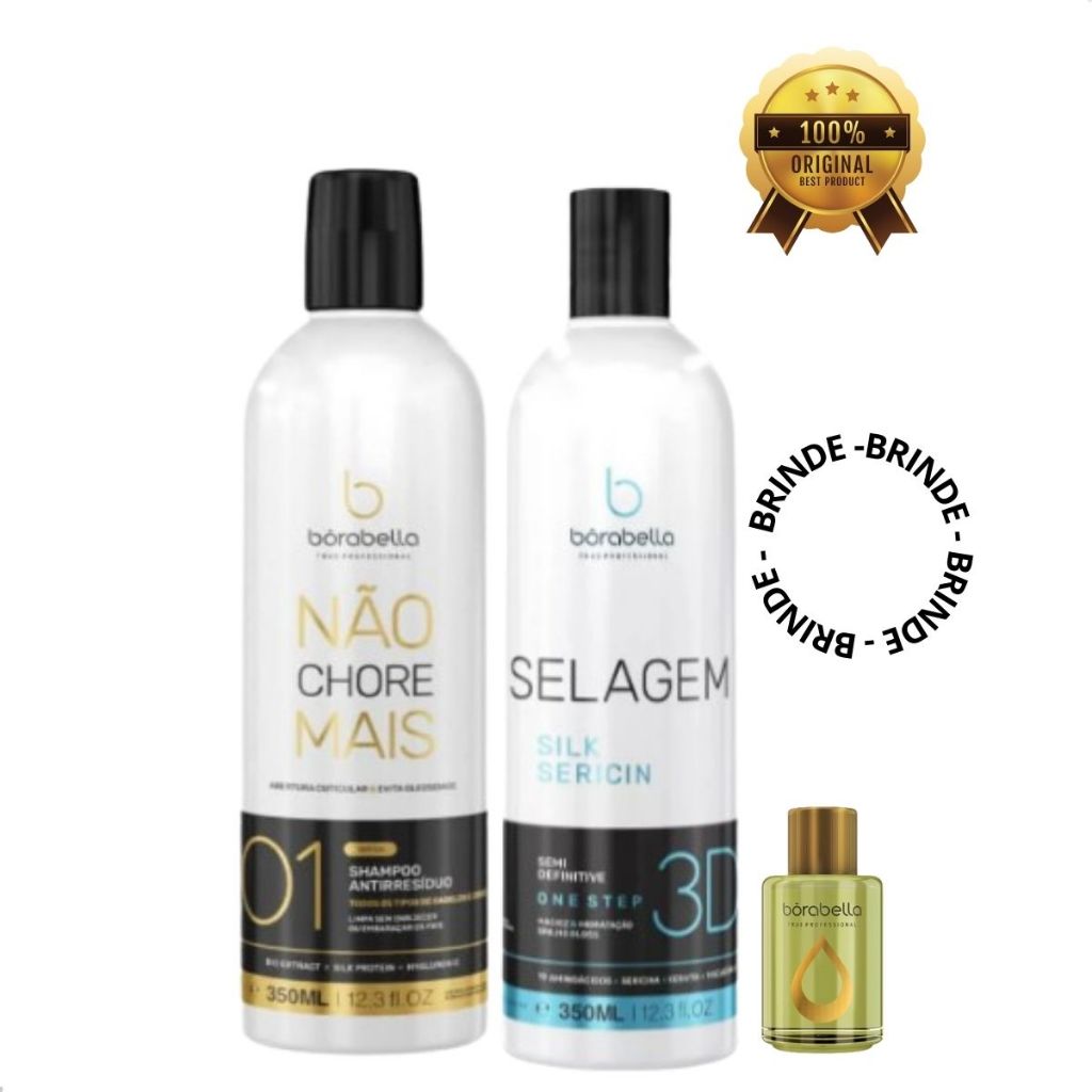 Borabella Selagem 3d Sem Formol 350ml + Shampoo Antiresíduo 500ml ...