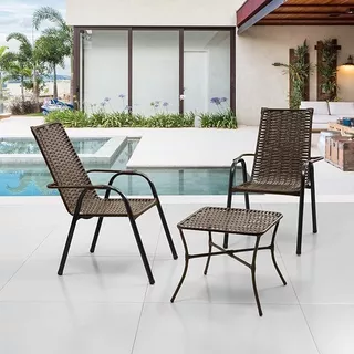 Conjunto 2 Cadeiras Juncada E Mesa De Centro - E&A