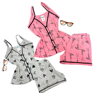 kit 2 Pijamas Feminino Alça Americano Com Botões Abertura Frontal Amamentação Blogueira Verão Calor em Oferta na Shopee