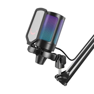 Microfone Gamer USB Fifine Ampligame A6T Com Suporte Preto