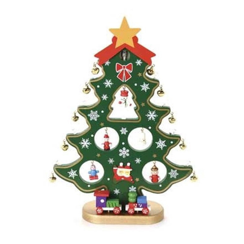 Árvore De Natal De Madeira Enfeite De Mesa Luz Pisca Pisca led