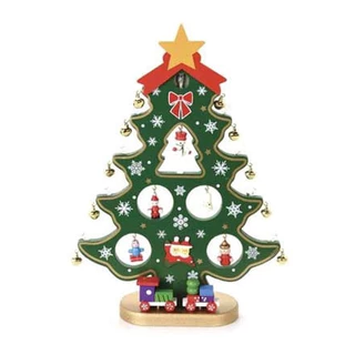 Árvore De Natal De Madeira Enfeite De Mesa Luz Pisca Pisca led