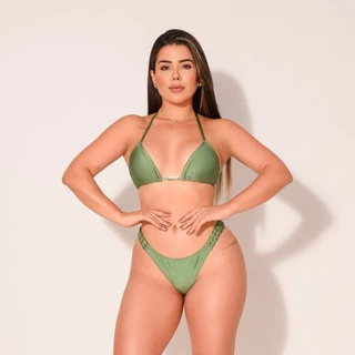 Biquínis Mar Brasil - TB301 - Conjunto Macrame - Azul bic | Pink | Verde Militar - P\M\G