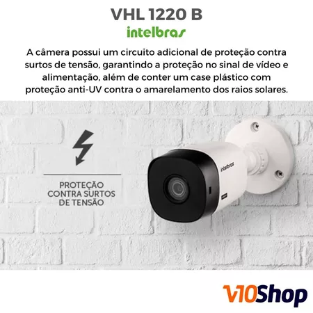 3 Camera VHL 1220 B Bullet HDCVI LITE 2 MP Full HD 1080p CFTV Sistema Segurança Intelbras 20 mt