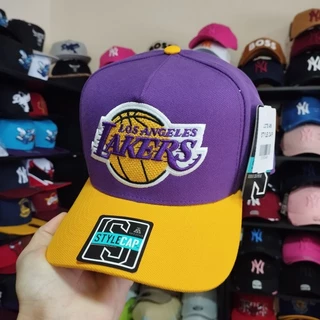 Boné Los Angeles Lakers Aba Semi Reta Curva Snapback Basquete Nba