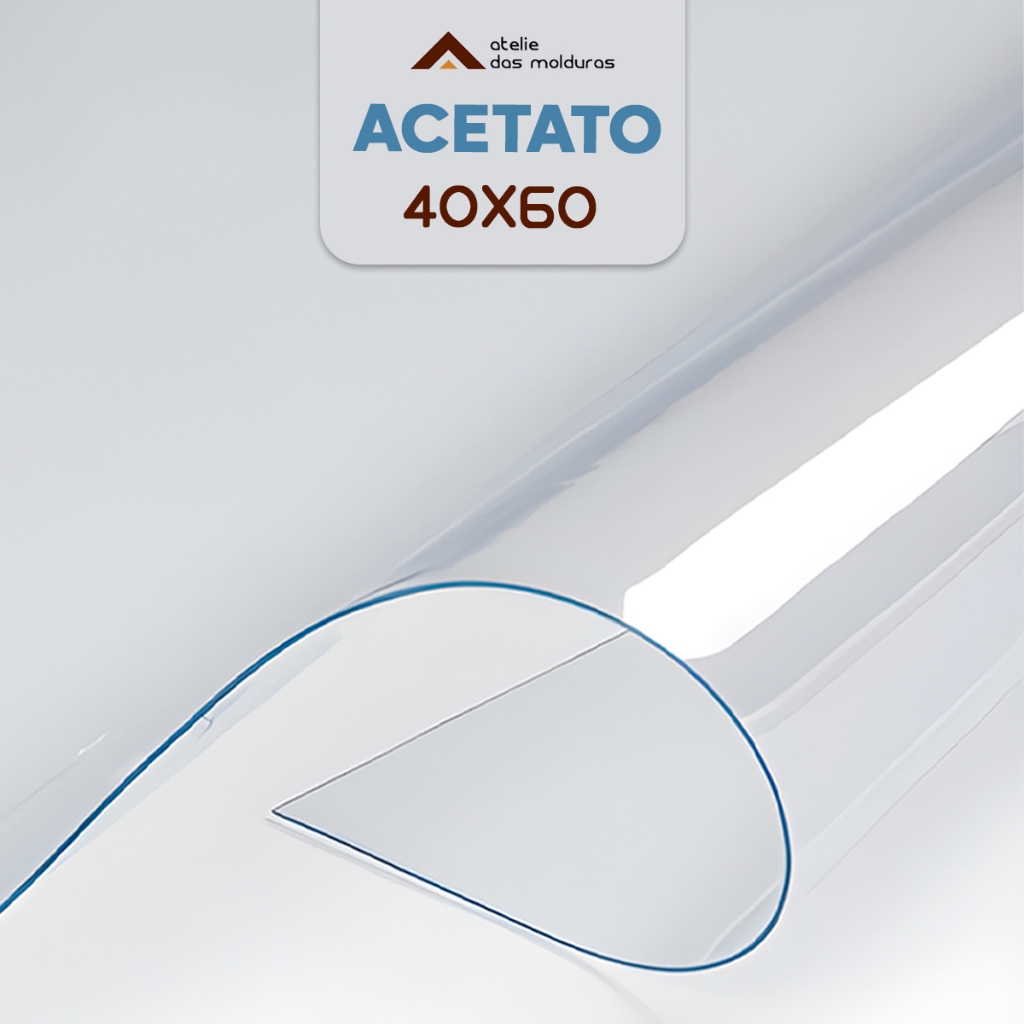 Folha De Acetato 40x60 Cm Transparente Proteção Artesanato 0,21 Micras