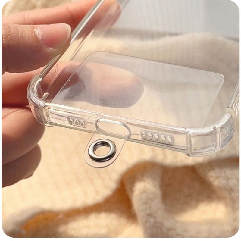 Kit Suporte Para Cordao Telefone Celular Almofada De TPU Transparente