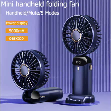 N15 Mini Ventilador Dobrável Portátil Com Display Digital Portátil E Carregamento USB Silencioso