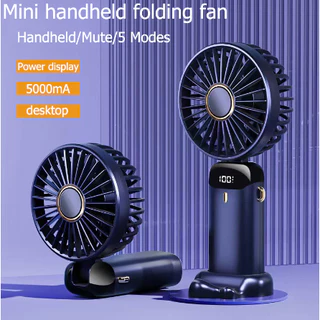 N15 Mini Ventilador Dobrável Portátil Com Display Digital Portátil E Carregamento USB Silencioso