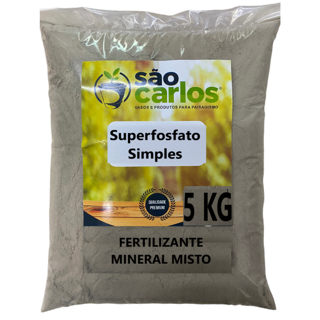 Adubo Super Simples 5kg Fertilizante em Pó - Superfosfato Simples - Plantio e Manutenção - Uso Geral