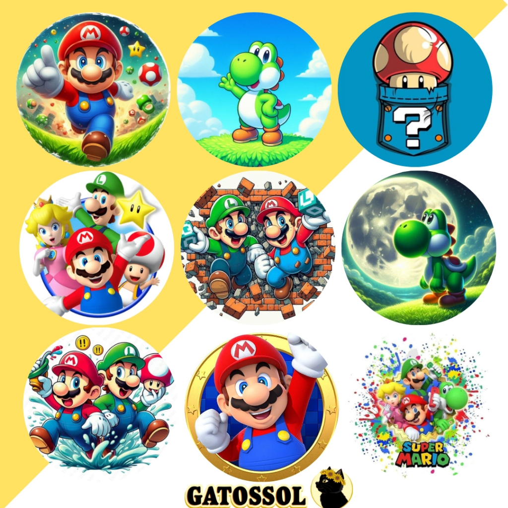 Super Mario World Bottons 4,5 cm - GEEK, NERD- Botton/Buton/Broche ...