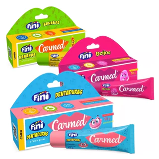 Kit Hidratante Labial Carmed Fini Dentadura + Beijos + Bananas - 10g