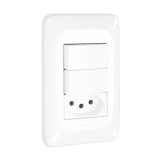 2 Interruptores Simples + 1 Tomada 2 Pinos + Terra 10a 4x2 Pial Pop em Oferta na Shopee