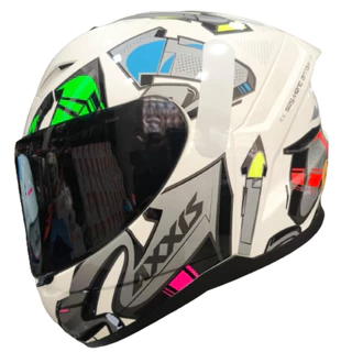 Capacete Axxis Segment Arrows A2 Cinza Branco Brilho Esportivo