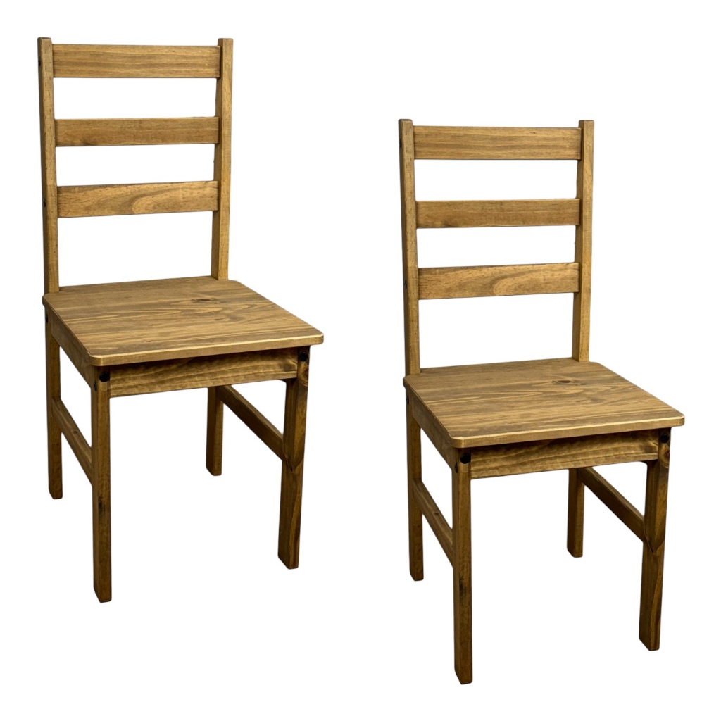 Conjunto 2 Cadeiras De Madeira Maciça De Jantar Cozinha Jogo