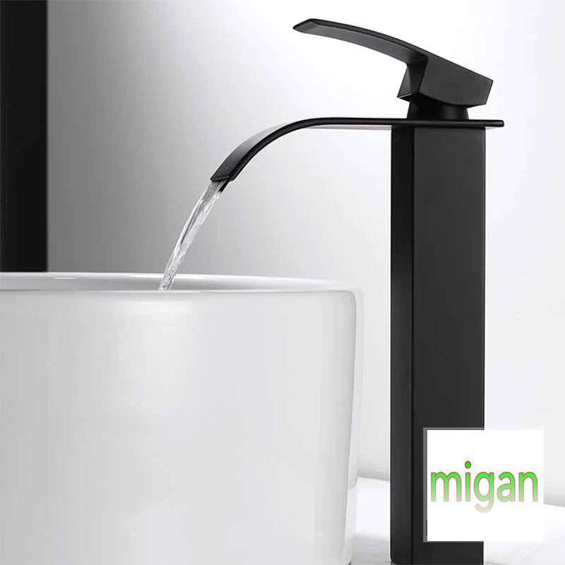 Torneira Cascata Alta Banheiro Monocomando Cuba Preto Fosco agua quente e frio 15674