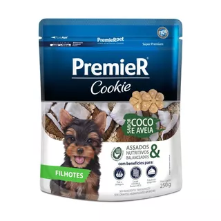 Biscoito Premier Cookies Cães Filhotes Sabor Coco e Aveia 250g em Oferta na Shopee