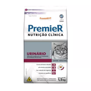 Ração Premier Nutrição Clínica Urinário Estruvita Gatos Adultos 1,5Kg
