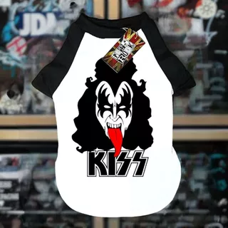 Blusa Gene Simmons Kiss- Roupa Pet Rock para Cães e Gatos