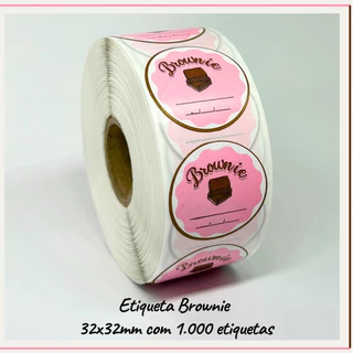 Etiquetas Adesivas Redonda Brownie Bolos Doces